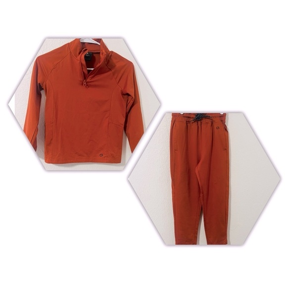Gap Fit Boys Small Burnt Orange Track Jogger Set with Pockets and Drawstring EUC - Picture 1 of 13